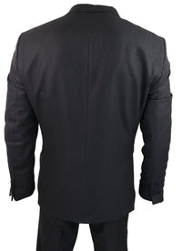 Terno preto risca de giz de 3 peças - RK20-30