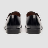 Romero - Sapatos masculinos pretos de fivela única com acabamento polido