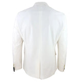 Rosa - Blazer de jantar masculino em veludo macio cor creme marfim com 1 botão.