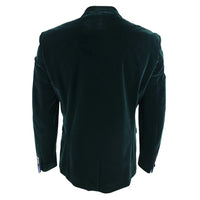 Rosa - Blazer de jantar masculino em veludo macio verde-oliva com 1 botão.