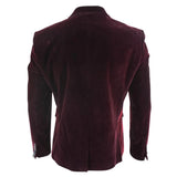 Rosa - Blazer de jantar masculino em veludo macio preto e bordô com 1 botão.