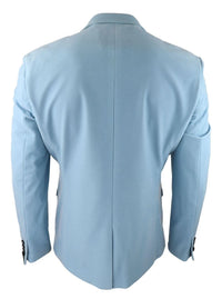 Blazer masculino de veludo, estilo smoking, preto com lapela de cetim, em tons pastel de azul, rosa e verde.