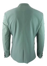 Blazer masculino de veludo, estilo smoking, preto com lapela de cetim, em tons pastel de azul, rosa e verde.