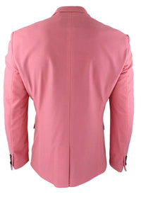 Blazer masculino de veludo, estilo smoking, lapela de cetim preta, rosa pastel.
