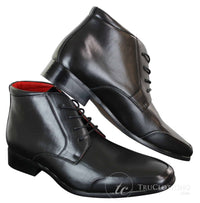Rossellini Aldo Botas Chelsea de Cano Curto com Cadarço para Homens em Couro Castanho Claro e Preto - Estilo Casual Elegante