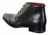 Rossellini Aldo Botas Chelsea de Cano Curto com Cadarço para Homens em Couro Castanho Claro e Preto - Estilo Casual Elegante