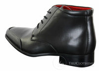 Rossellini Aldo Botas Chelsea de Cano Curto com Cadarço para Homens em Couro Castanho Claro e Preto - Estilo Casual Elegante