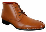Rossellini Aldo Botas Chelsea de Cano Curto com Cadarço para Homens em Couro Castanho Claro e Preto - Estilo Casual Elegante