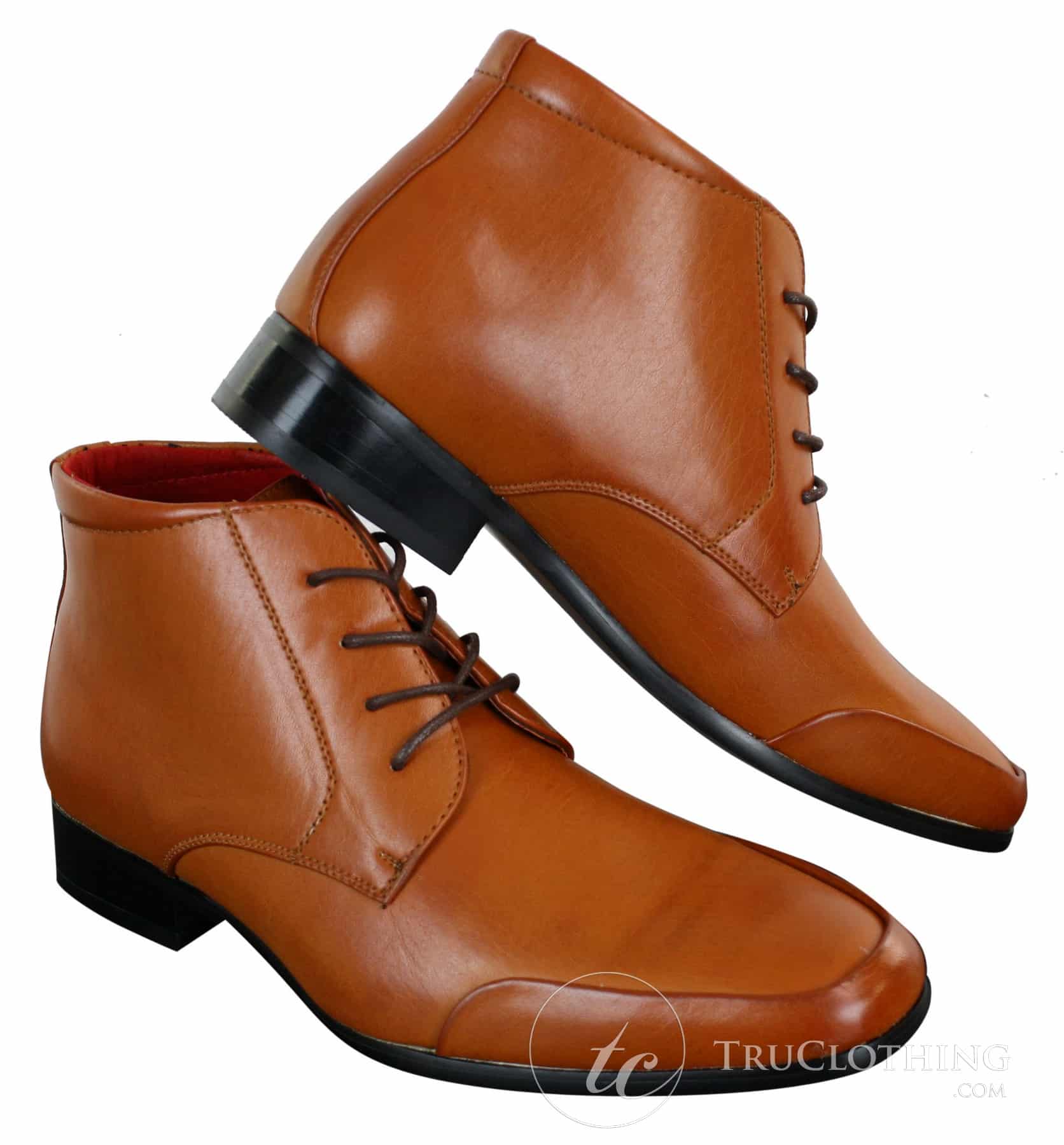 Rossellini Aldo Botas Chelsea de Cano Curto com Cadarço para Homens em Couro Castanho Claro e Preto - Estilo Casual Elegante