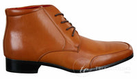 Rossellini Aldo Botas Chelsea de Cano Curto com Cadarço para Homens em Couro Castanho Claro e Preto - Estilo Casual Elegante