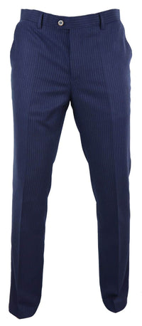 Calças masculinas azul-marinho com risca de giz - Cavani Rosselli