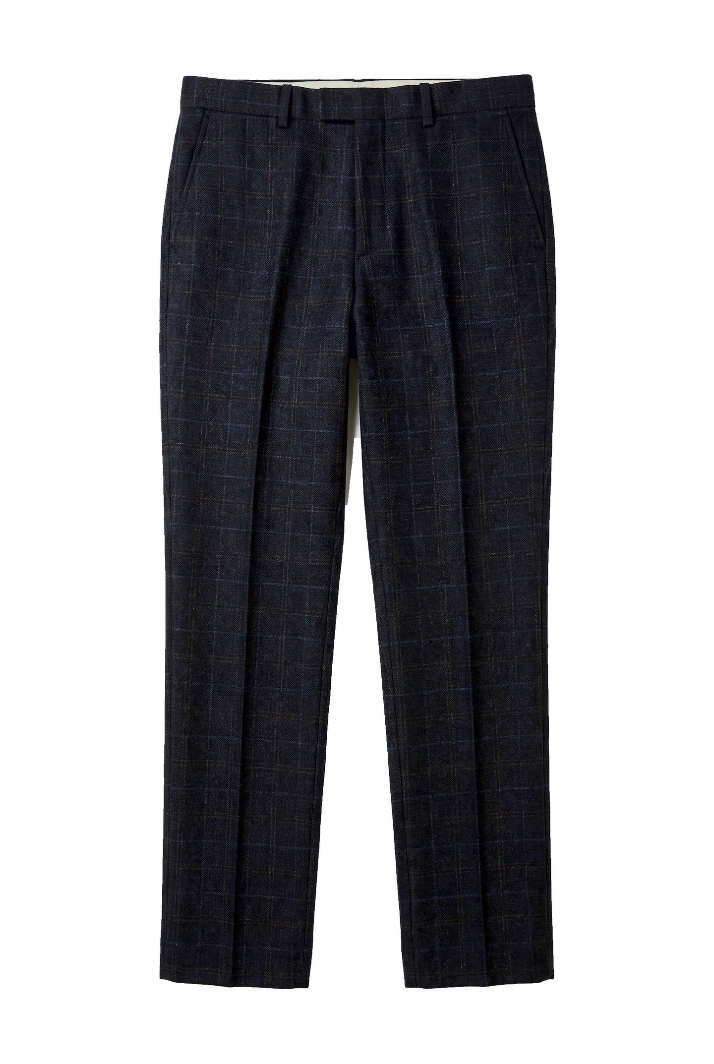 Ryan - Calças masculinas xadrez em tweed azul-marinho
