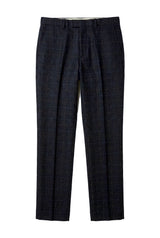 Ryan - Calças masculinas xadrez em tweed azul-marinho