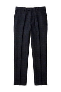 Ryan - Calças masculinas xadrez em tweed azul-marinho