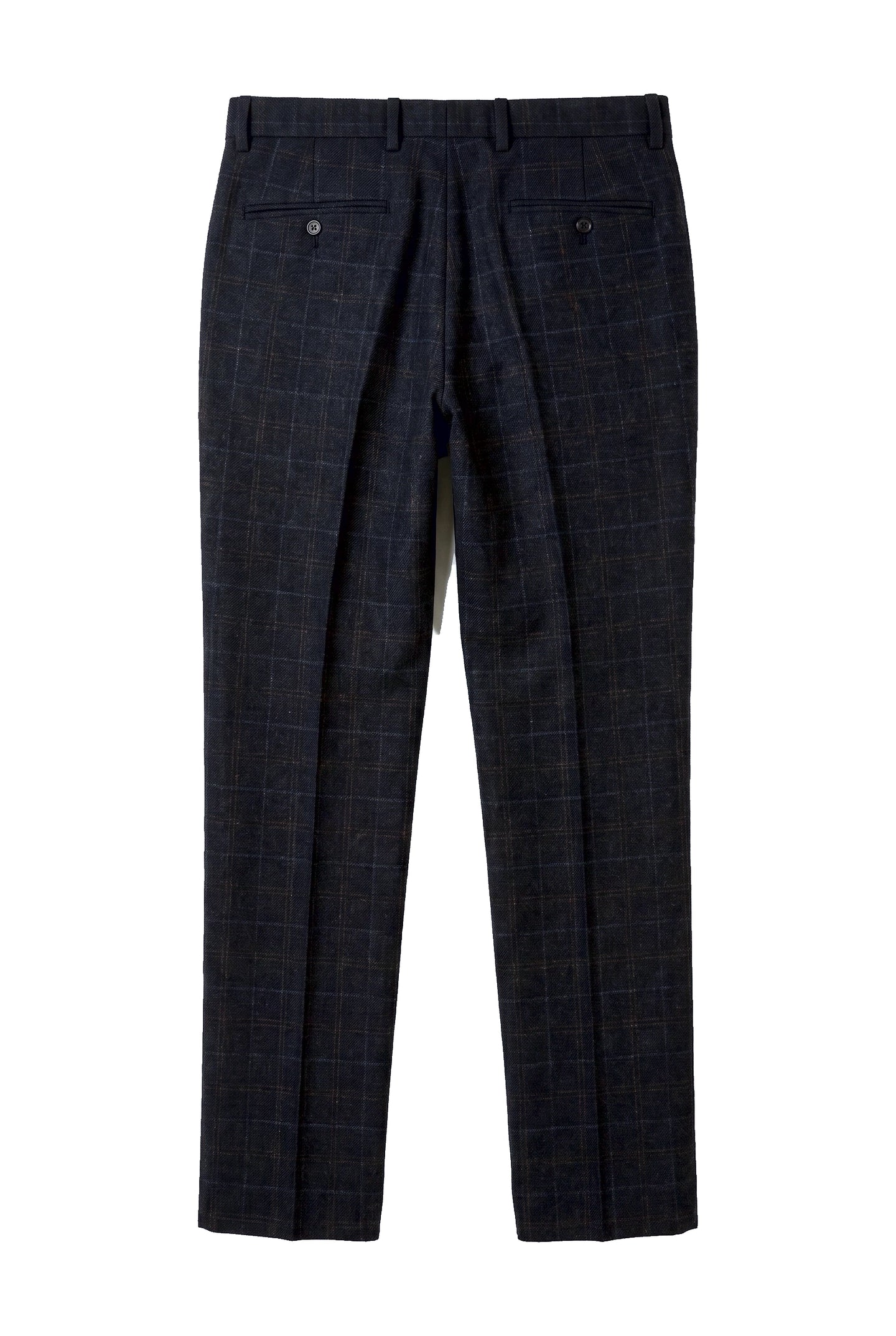 Ryan - Calças masculinas xadrez em tweed azul-marinho