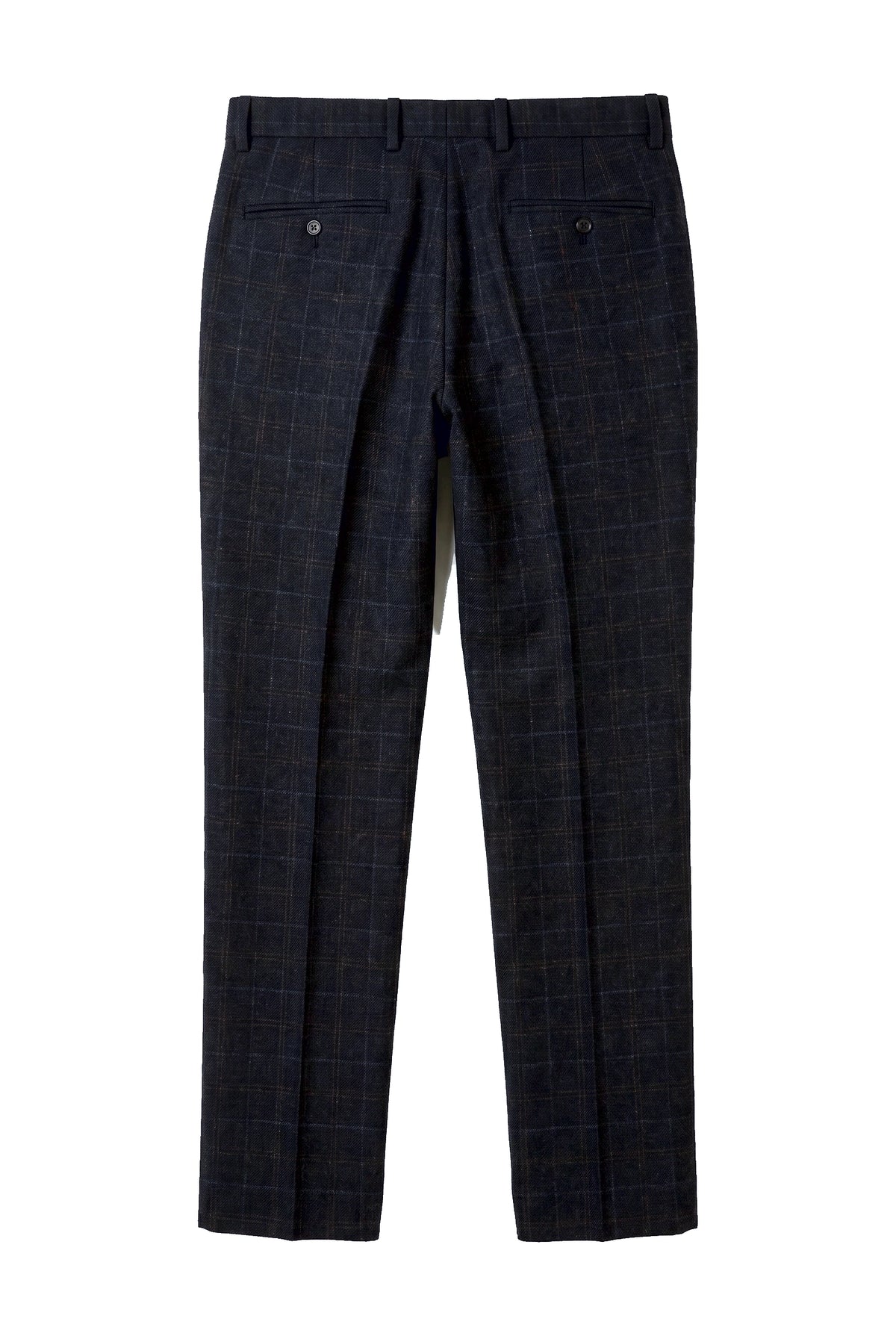 Ryan - Calças masculinas xadrez em tweed azul-marinho