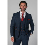 Scott - Blazer masculino xadrez em tweed azul