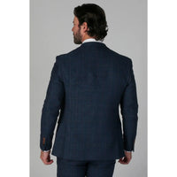 Scott - Blazer masculino xadrez em tweed azul