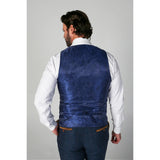 Scott - Colete masculino xadrez azul em tweed