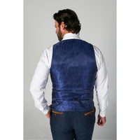 Scott - Colete masculino xadrez azul em tweed