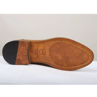 Scott - Sapatos Brogue Masculinos em Couro Marrom com Estampa Icônica