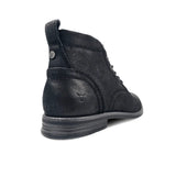 Sebastian - Botas Desert de Couro Pretas com Cadarço para Homem