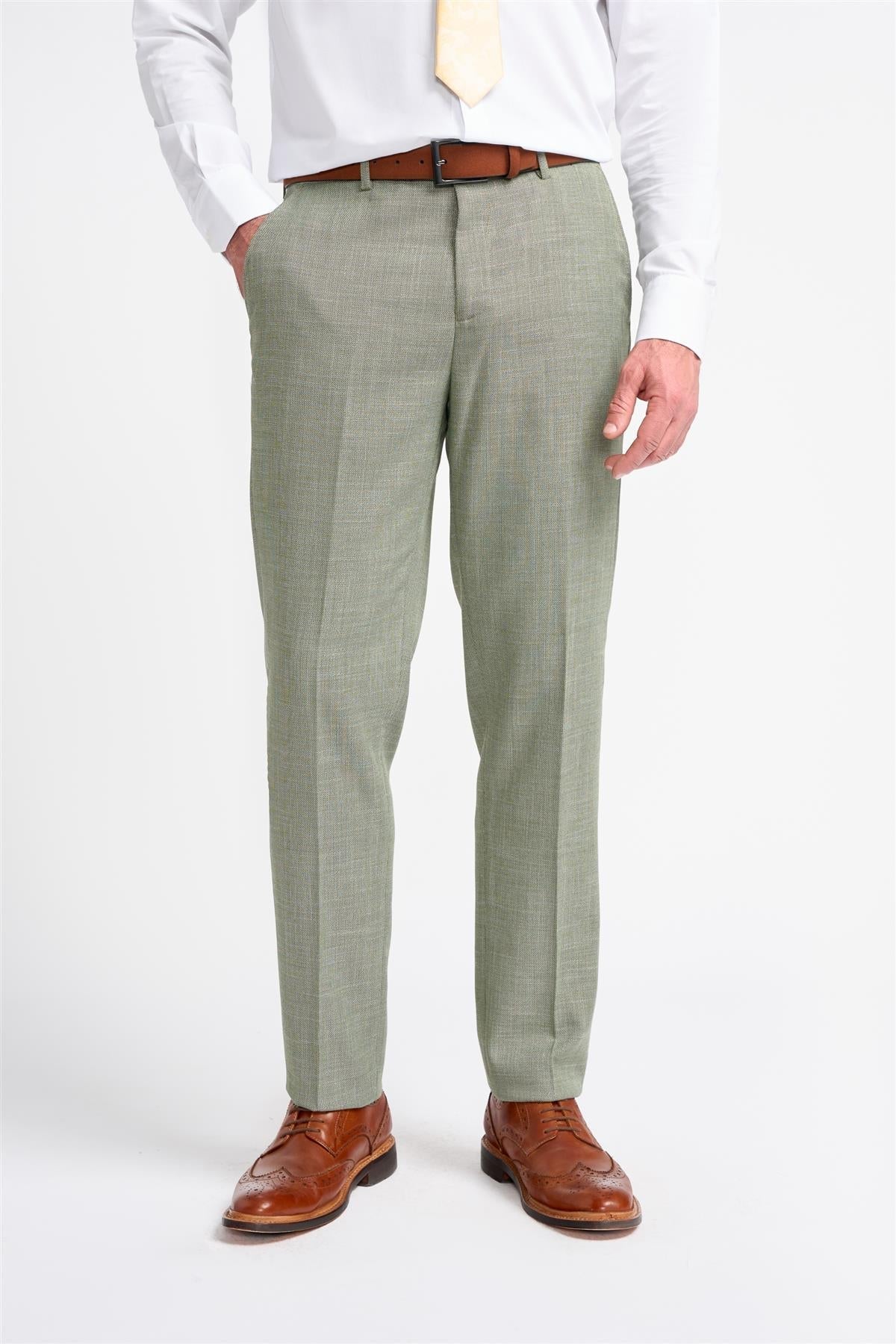 Miami - Calças de verão masculinas verde-sálvia