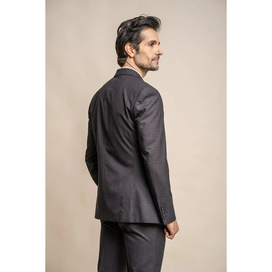 Seeba - Blazer Clássico Masculino Cinza-Escuro