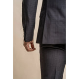 Seeba - Blazer Clássico Masculino Cinza-Escuro