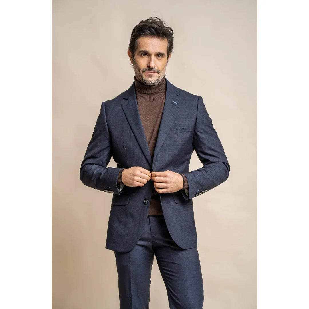 Seeba - Blazer Clássico Masculino Azul Marinho