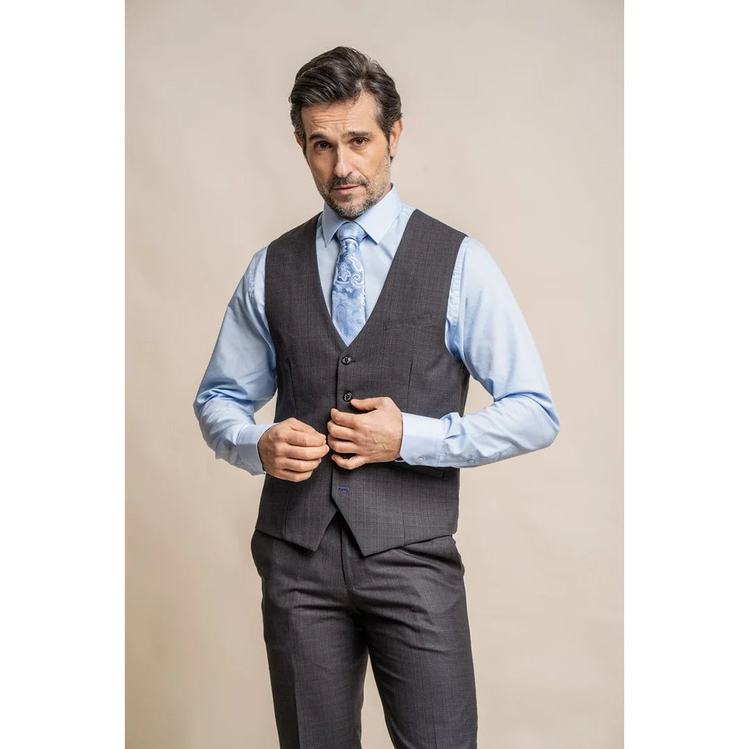 Colete masculino clássico Seeba na cor carvão