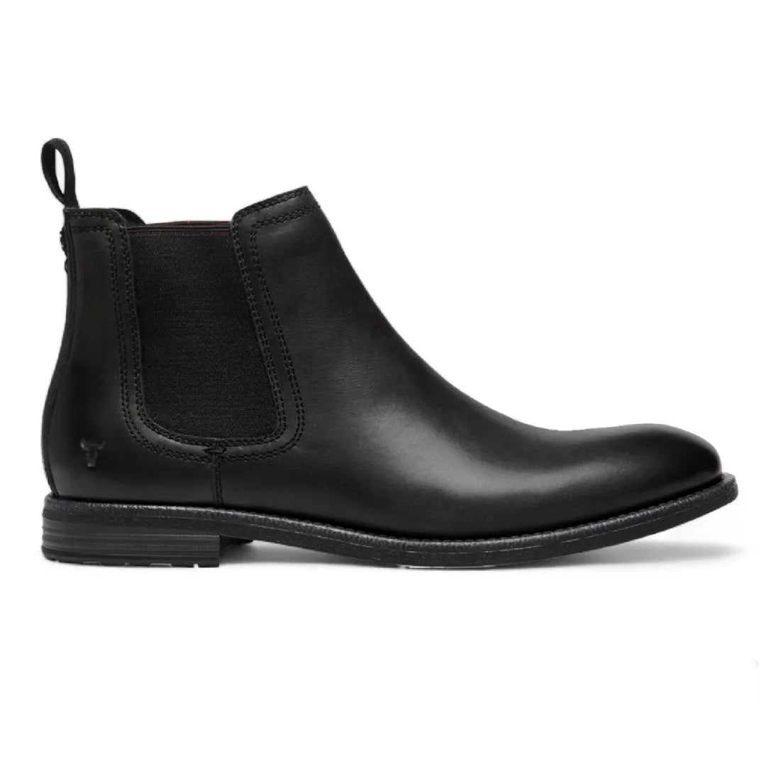 Sergio - Botas Chelsea de couro pretas para homem