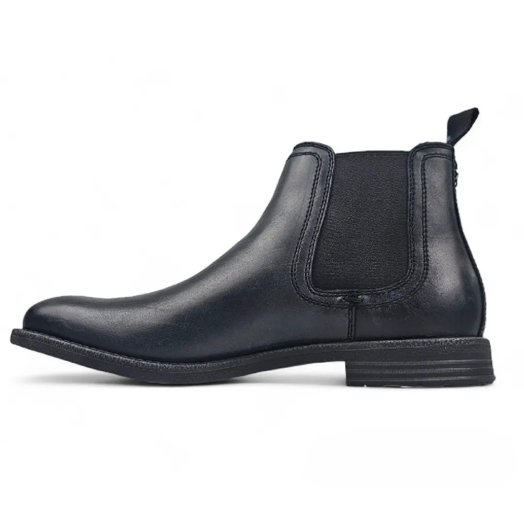 Sergio - Botas Chelsea de couro pretas para homem