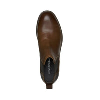 Sergio - Botas Chelsea Masculinas de Couro Marrom Sem Cadarço