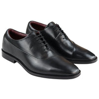 Sapatos Derby Masculinos de Couro Legítimo com Cadarço, Estilo Clássico e Elegante, Pretos.