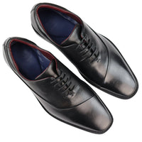 Sapatos Derby Masculinos de Couro Legítimo com Cadarço, Estilo Clássico e Elegante, Pretos.