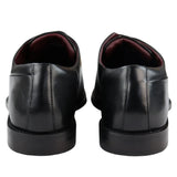 Sapatos Derby Masculinos de Couro Legítimo com Cadarço, Estilo Clássico e Elegante, Pretos.