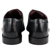 Sapatos Derby Masculinos de Couro Legítimo com Cadarço, Estilo Clássico e Elegante, Pretos.