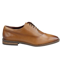 Sapatos Derby Masculinos de Couro Legítimo com Cadarço, Elegantes e Clássicos em Tons de Marrom Claro.