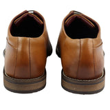 Sapatos Derby Masculinos de Couro Legítimo com Cadarço, Elegantes e Clássicos em Tons de Marrom Claro.