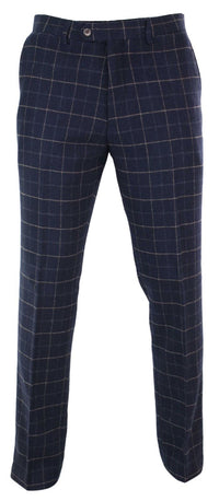 Cavani Shelby - Calças Clássicas Masculinas em Tweed Xadrez Vintage Peaky Blinders