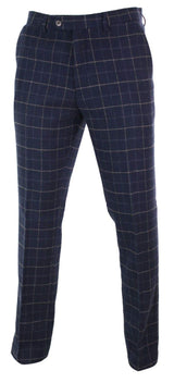 Cavani Shelby - Calças Clássicas Masculinas em Tweed Xadrez Vintage Peaky Blinders