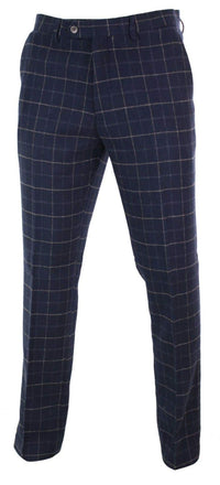 Cavani Shelby - Calças Clássicas Masculinas em Tweed Xadrez Vintage Peaky Blinders