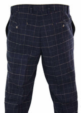 Cavani Shelby - Calças Clássicas Masculinas em Tweed Xadrez Vintage Peaky Blinders