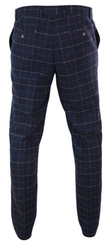 Cavani Shelby - Calças Clássicas Masculinas em Tweed Xadrez Vintage Peaky Blinders