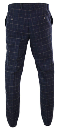 Cavani Shelby - Calças Clássicas Masculinas em Tweed Xadrez Vintage Peaky Blinders
