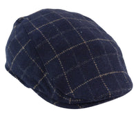 Boné masculino xadrez azul marinho estilo avô