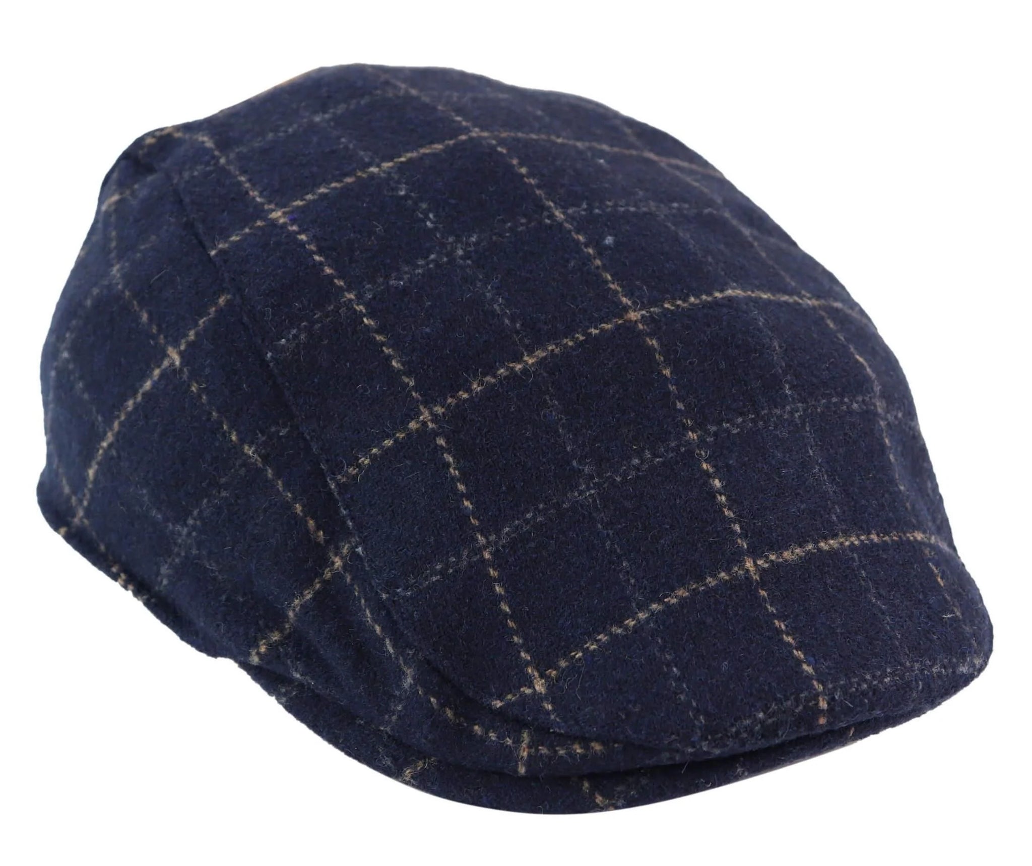 Boné masculino xadrez azul marinho estilo avô