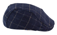 Boné masculino xadrez azul marinho estilo avô