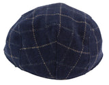 Boné masculino xadrez azul marinho estilo avô